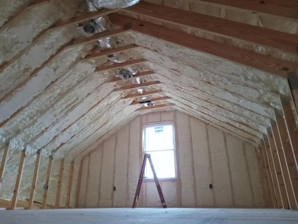 Spray foam roofing application for Crawl Space Insulation project in Robeson